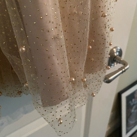 BHLDN Strapless Pearl-embellished Tea-length Gown - Picture 6 of 6